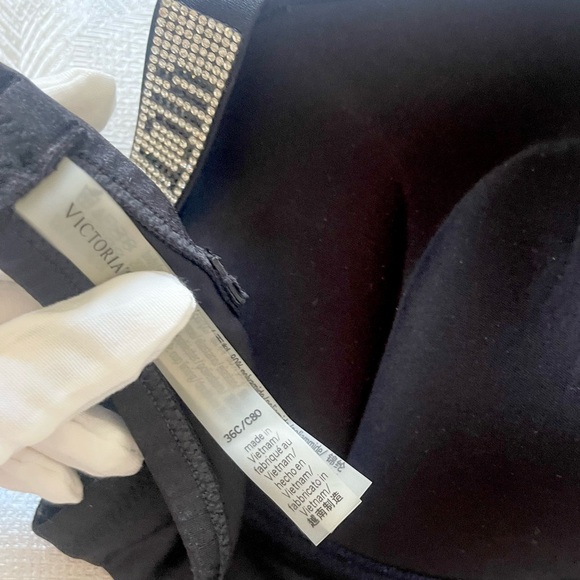 NWT Victoria’s Secret Very Sexy Black Push-Up Shine Strap Bra & Bikini Set 36C/M - Picture 8 of 8